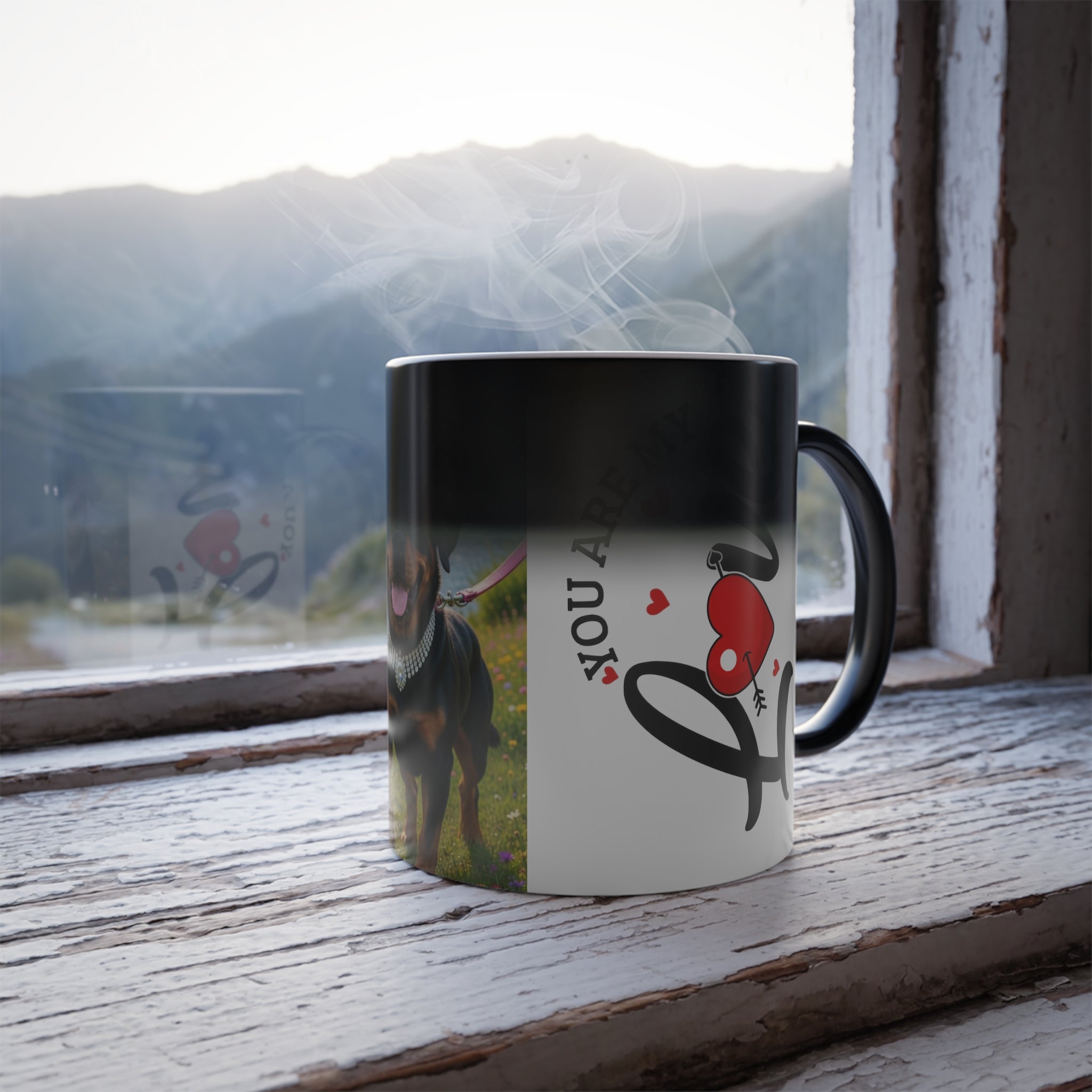 Color-Changing Mug — Crowned Rottweiler "You Are My Sunshine" Design, 11oz