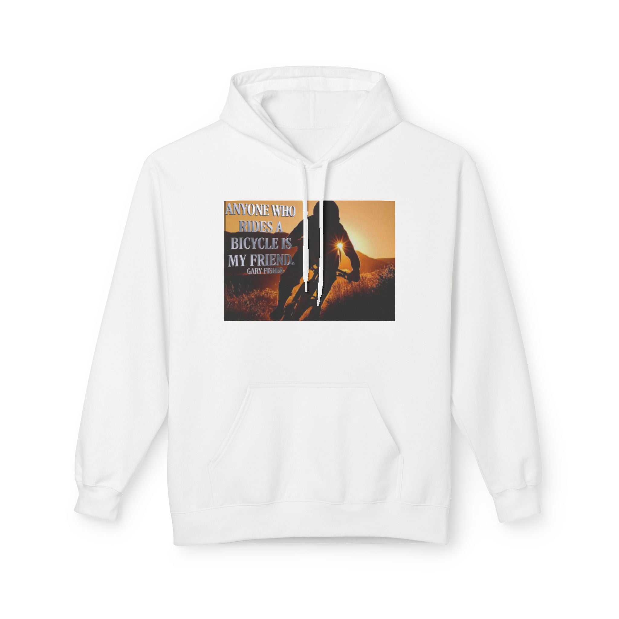 Mountain Biker Sunset Hoodie — Silhouette Cycling Graphic