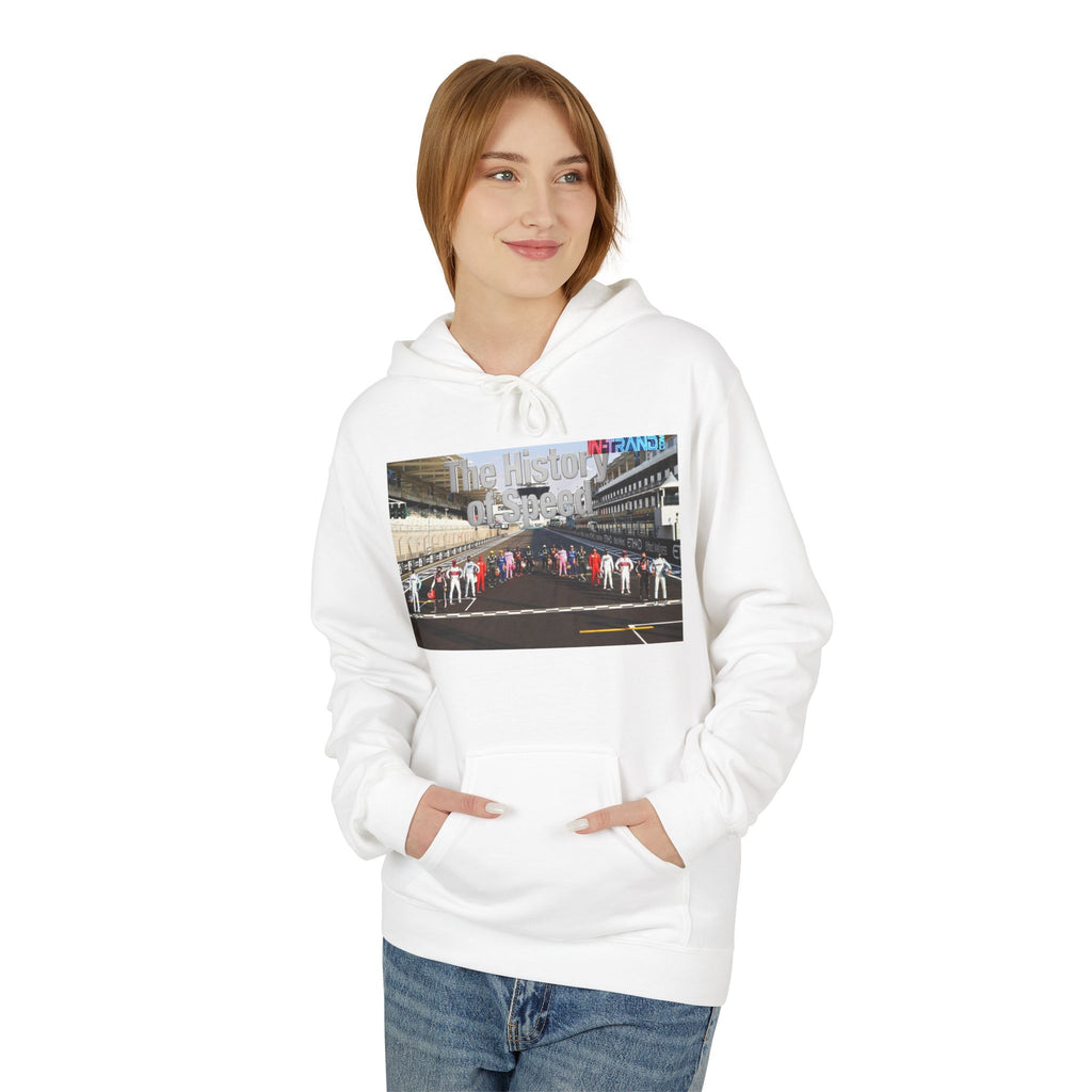 Racing History Hoodie — "The History of Speed" Graphic Racing Pit Crew Sweatshirt
