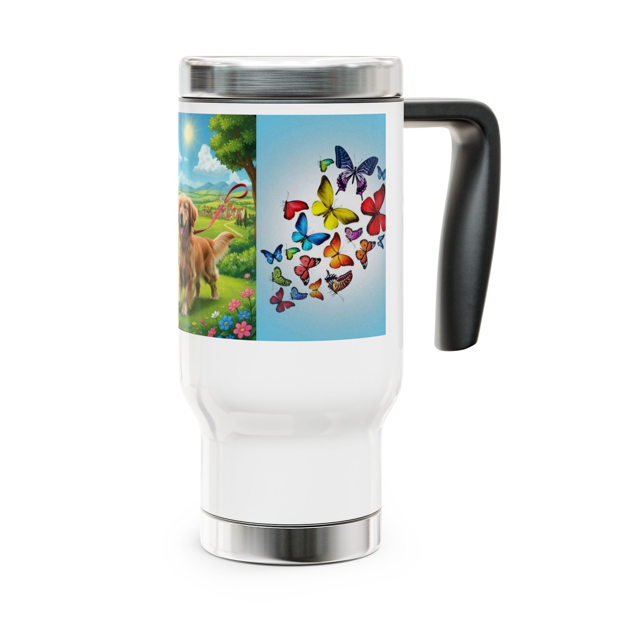 Stainless Steel Travel Mug with Handle, 14oz