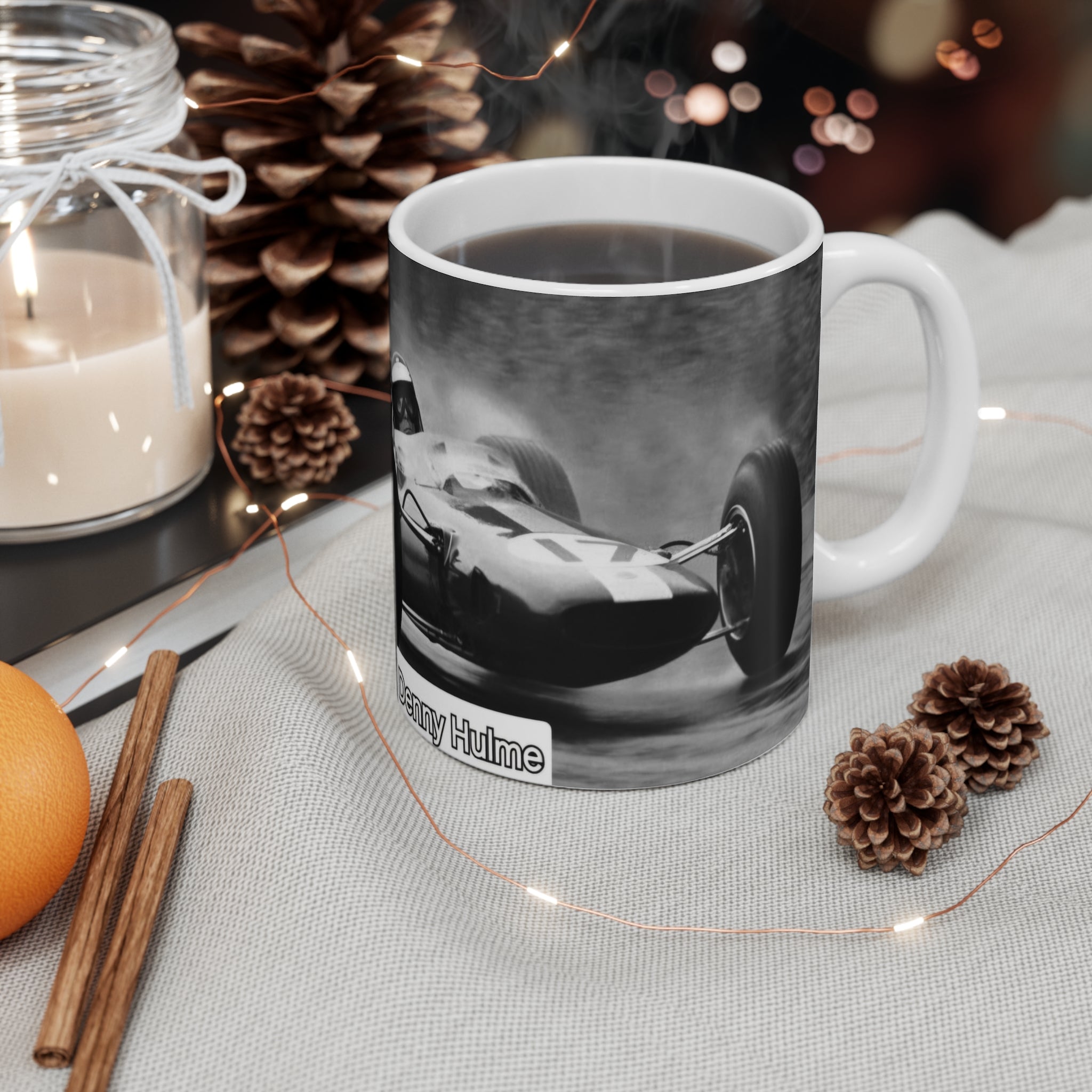 Racing Mug — "The History of Speed" Vintage Race Car Coffee Cup