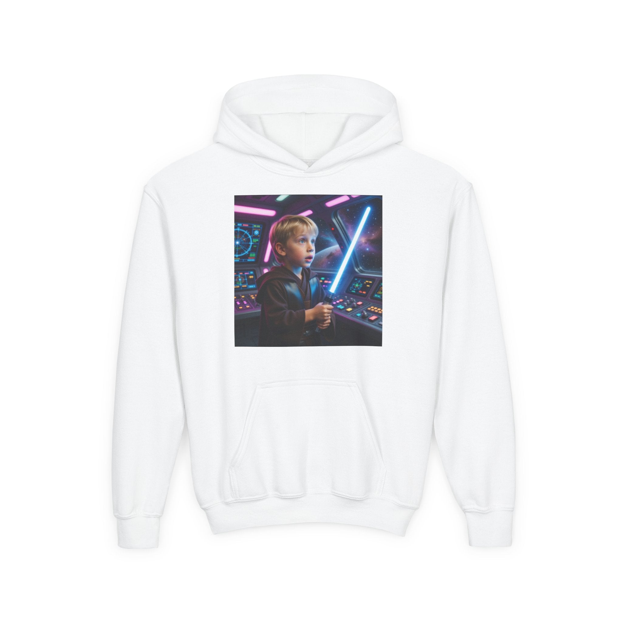 Youth Lightsaber Hoodie - Kid Jedi Space Adventure Sweatshirt