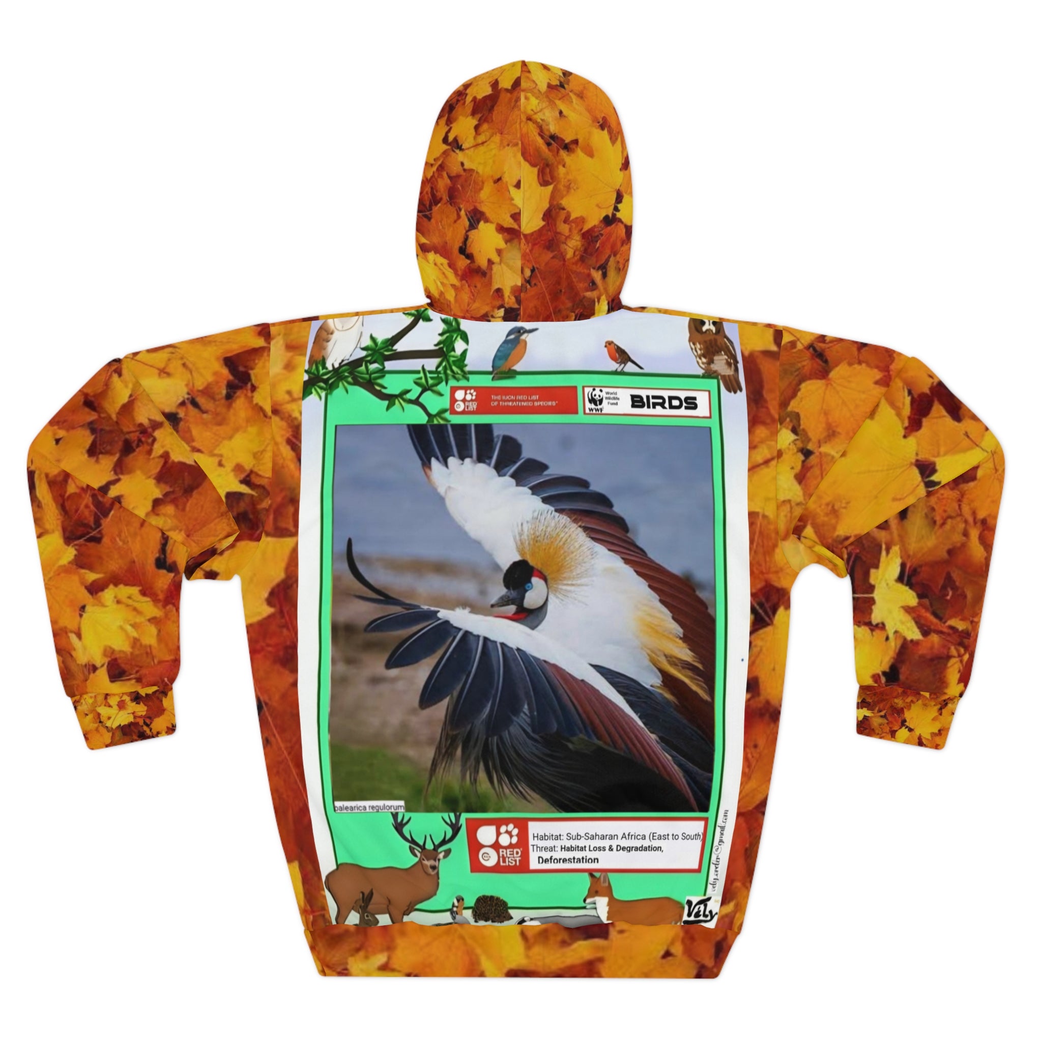 HOODIE COOL NATURE   Autumn Leaves WWF Hoodie — Wildlife Conservation Fall Pullover