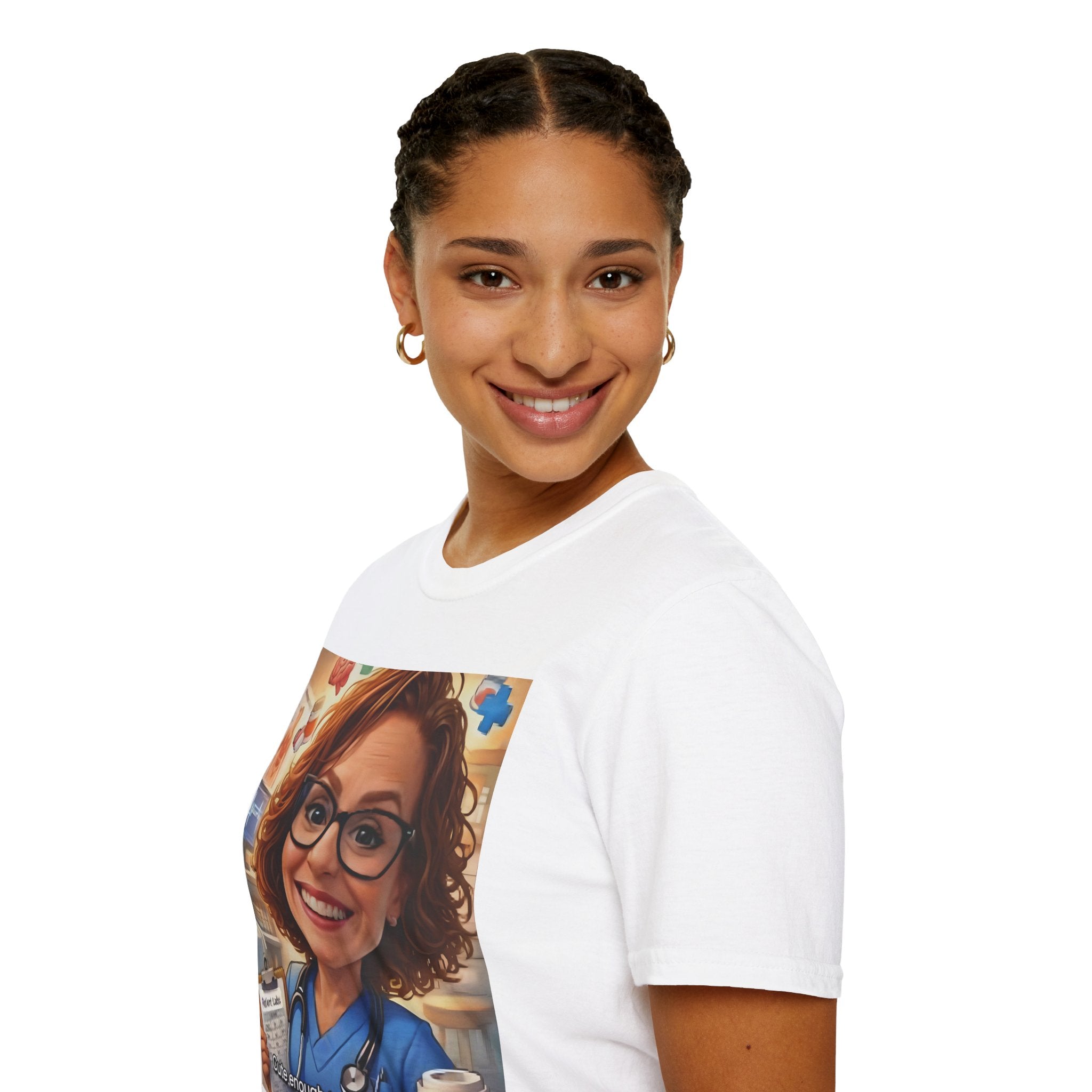 Nurse Funny Graphic T-Shirt — "Cute Enough to Stop Your Heart, Skilled Enough to Start It"