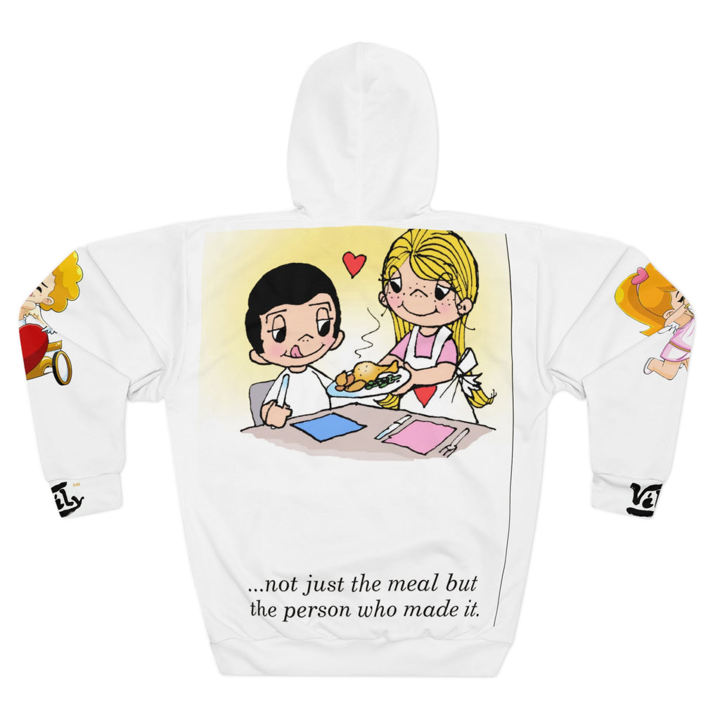 Hoodie collection - LOVE IS...- Romantic Cooking Hoodie — "Not Just the Meal But the Person Who Made It" Pullover