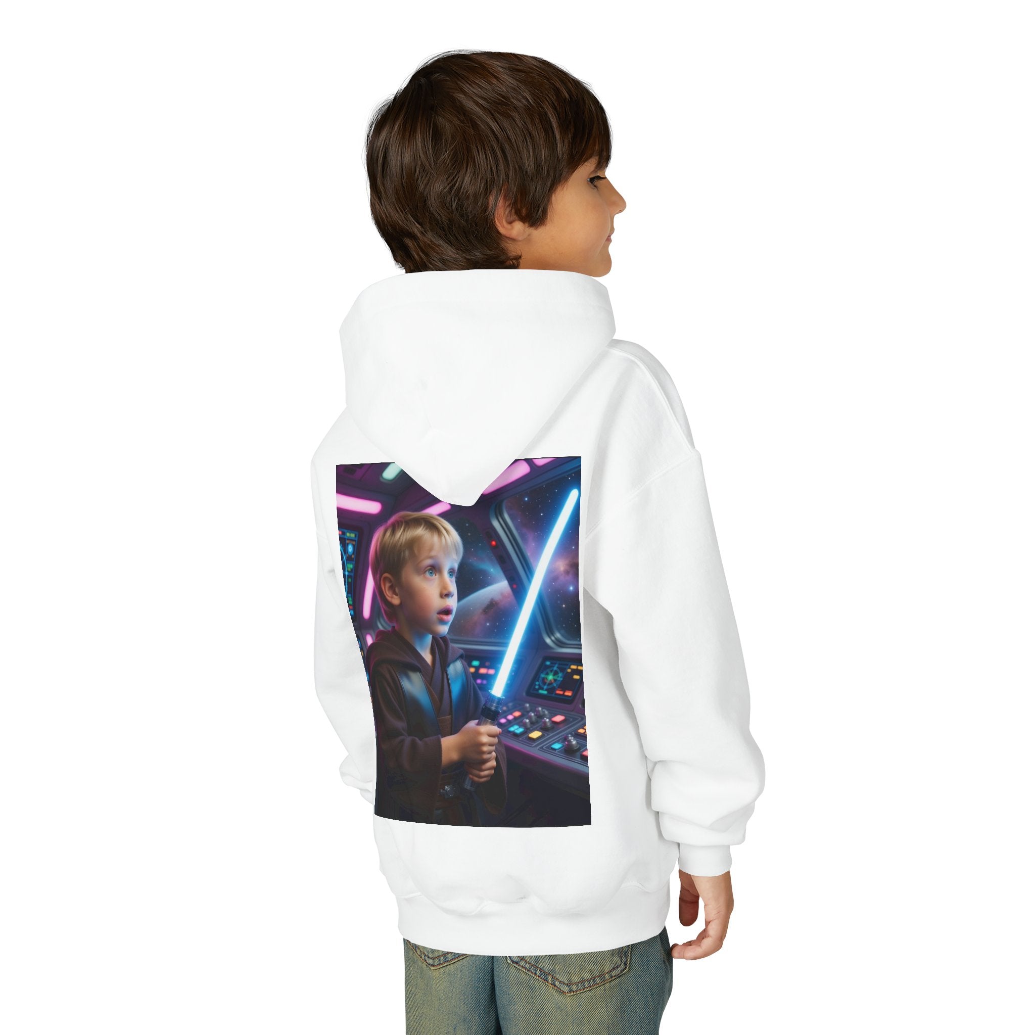 Youth Lightsaber Hoodie - Kid Jedi Space Adventure Sweatshirt