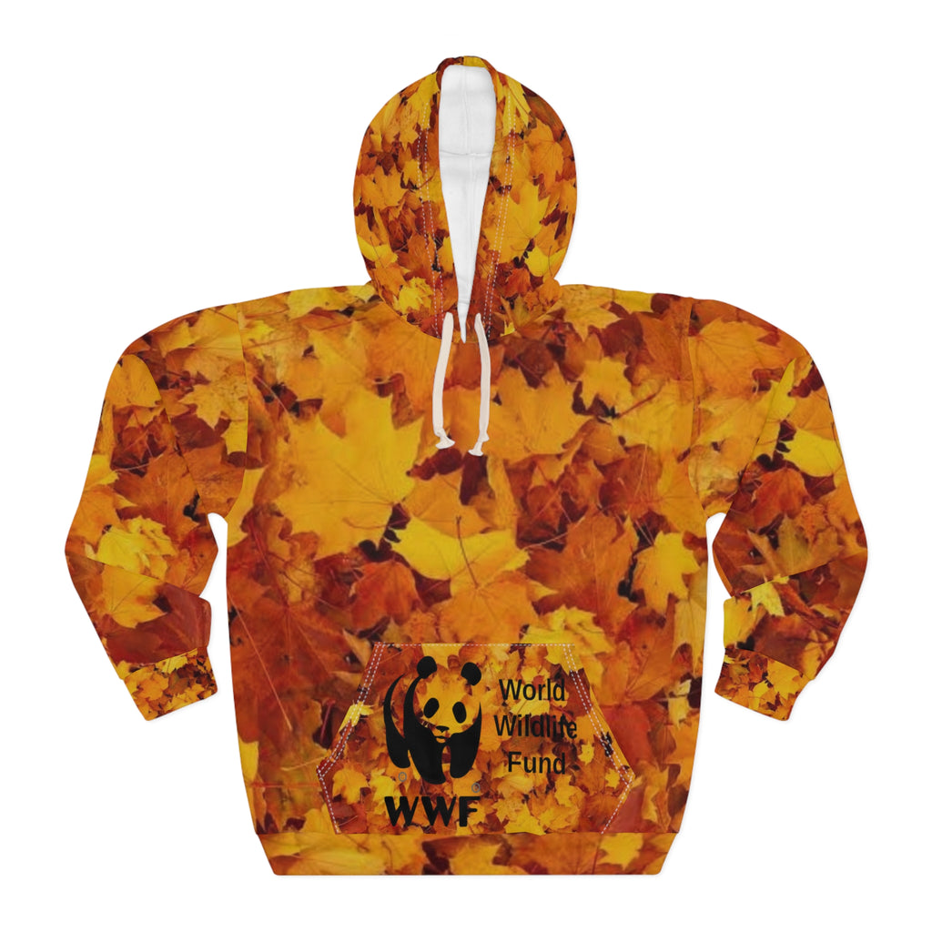 HOODIE NATURE  Autumn Clouded Leopard Hoodie — Fall Leaves WWF Conservation Design