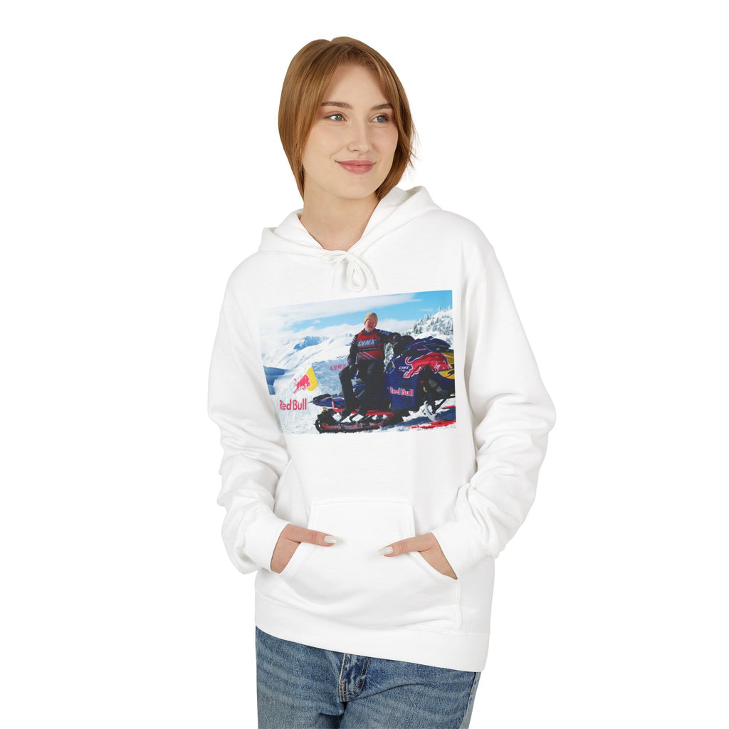 Snowmobile Hoodie — "To Move Mountains" Winter Adventure Pullover