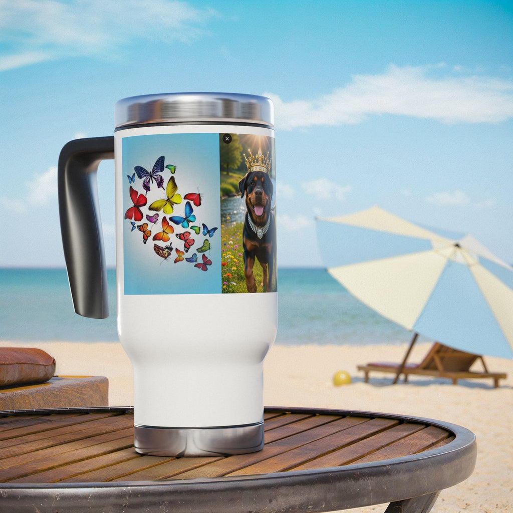 Stainless Steel Travel Mug with Handle, 14oz