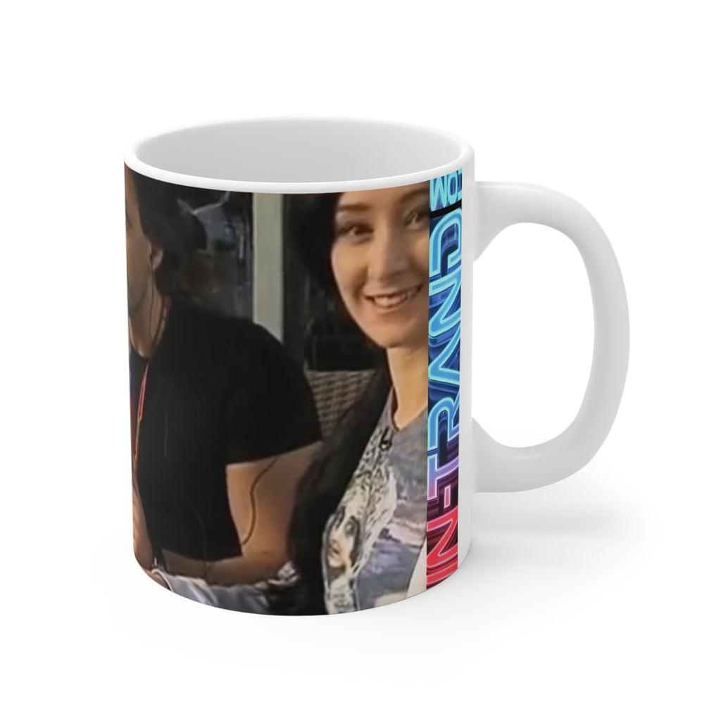 11oz Photo Collage Mug - Racing Interview Design