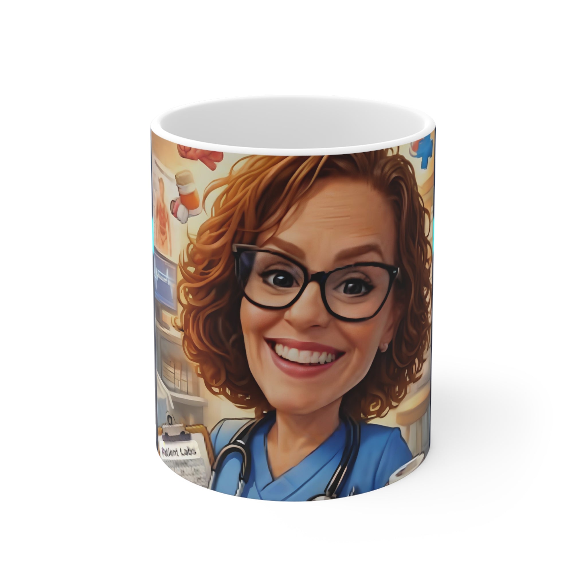 Nurse Caricature Coffee Mug — Personalized Medical Staff Gift (11oz)