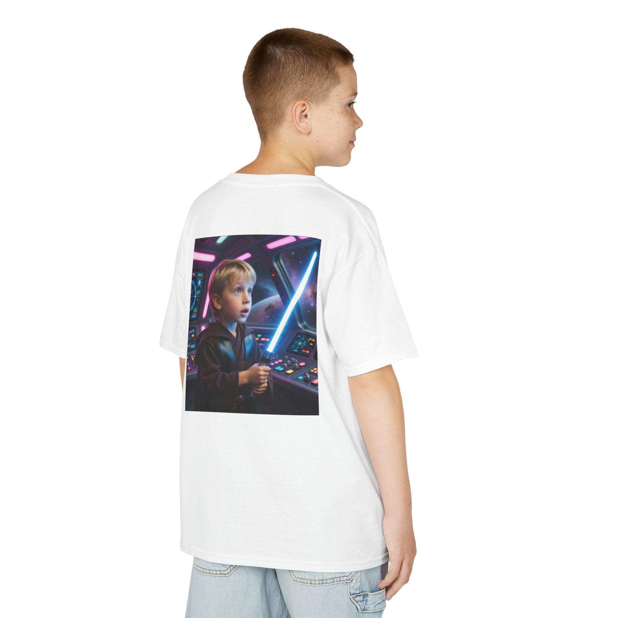 Kids Lightsaber T-Shirt — Futuristic Space Pilot Tee for Boys