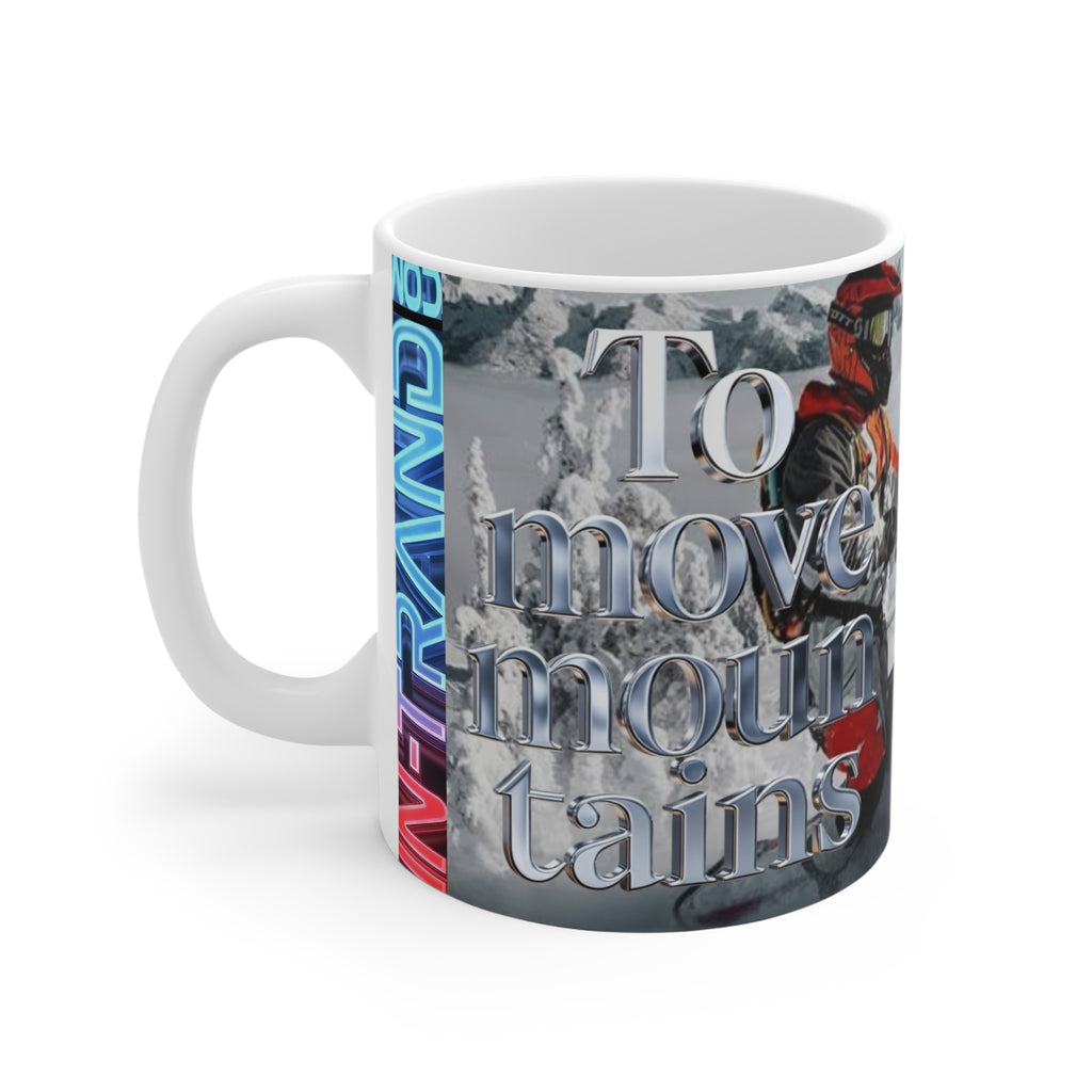 Mug - 'To Move Mountains' Snowmobile Winter Adventure Coffee Mug (11oz)