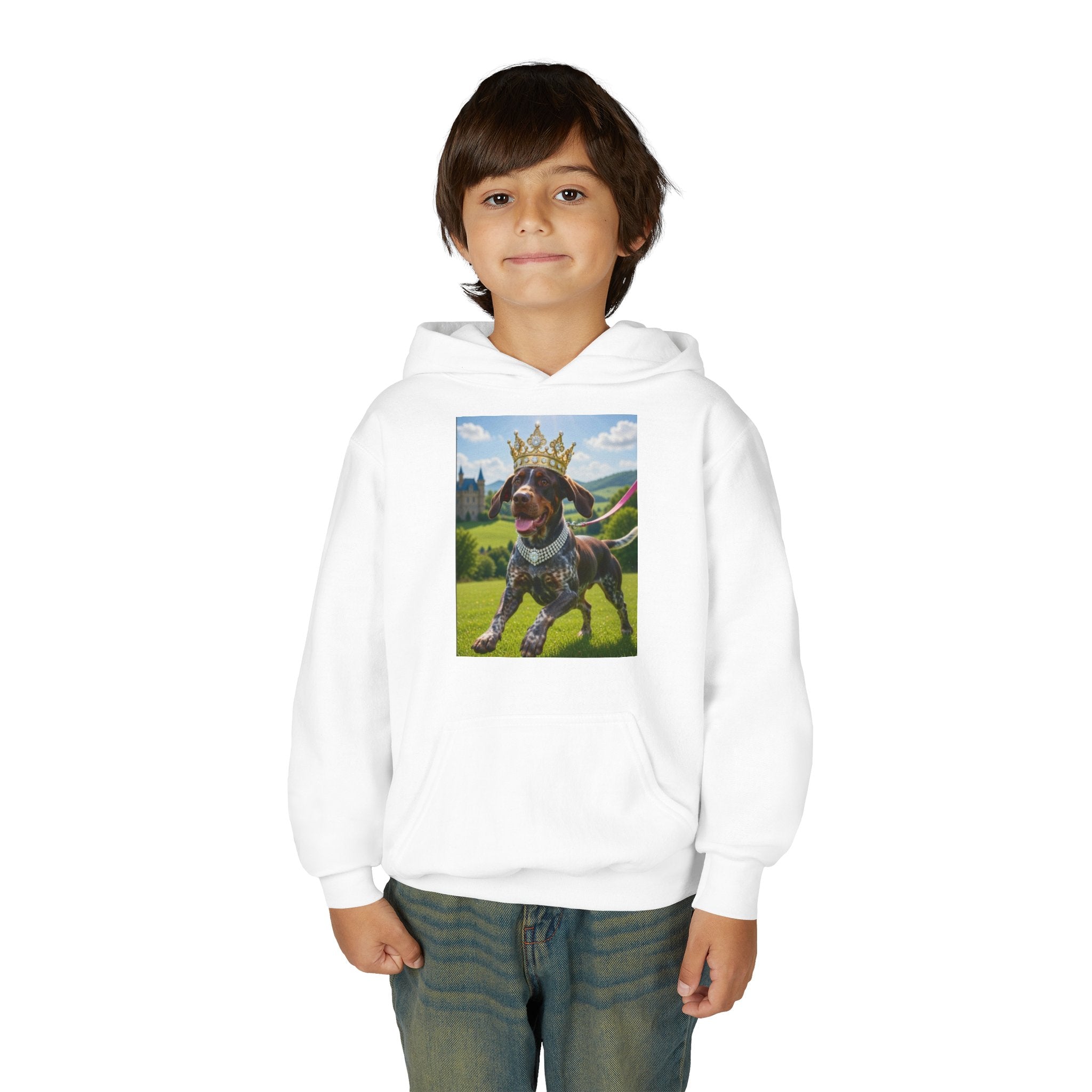 Youth Hoodie — 'Royal Dachshund' Crowned Dog Graphic Pullover