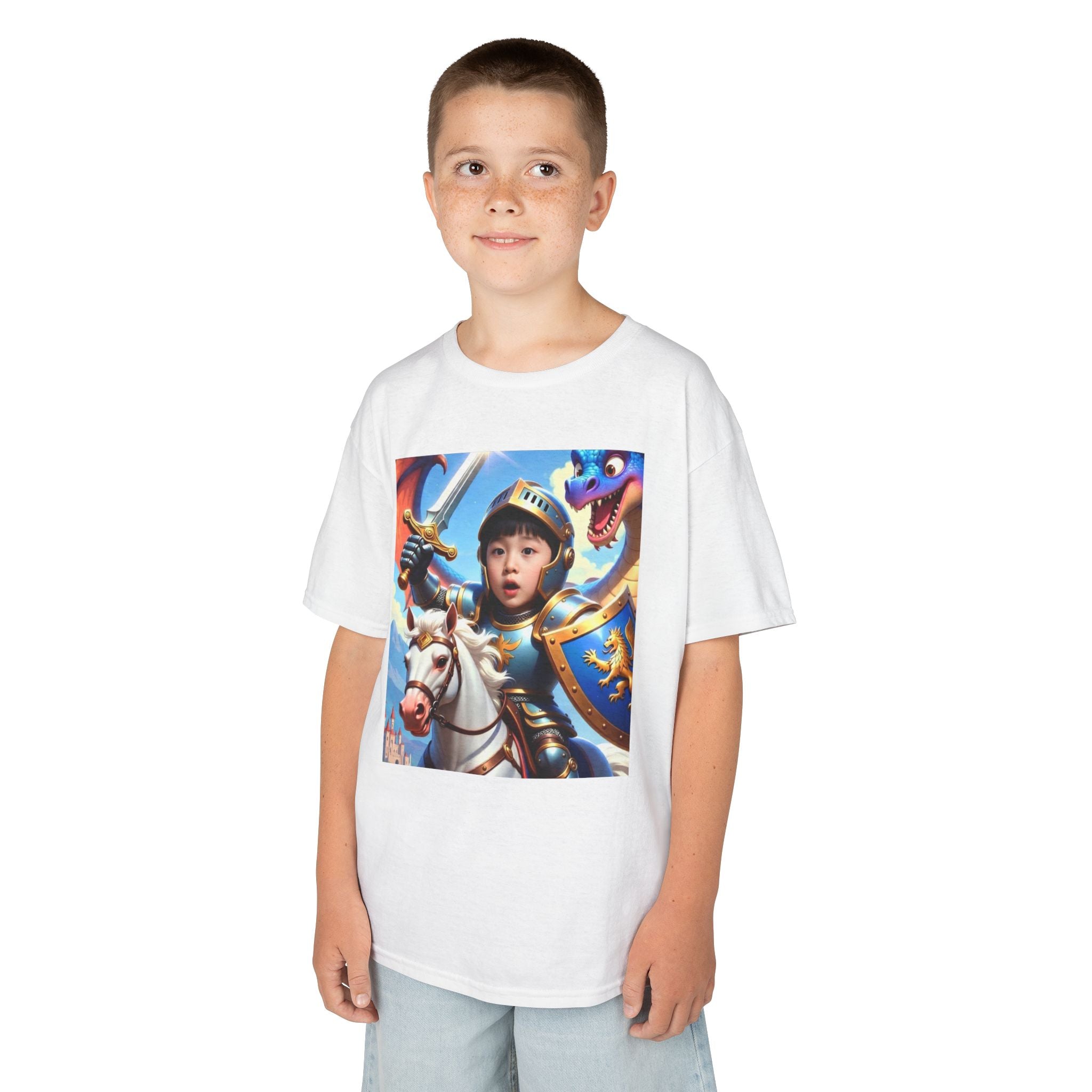 Kids Knight T-Shirt – Medieval Dragon & Horse Adventure Tee