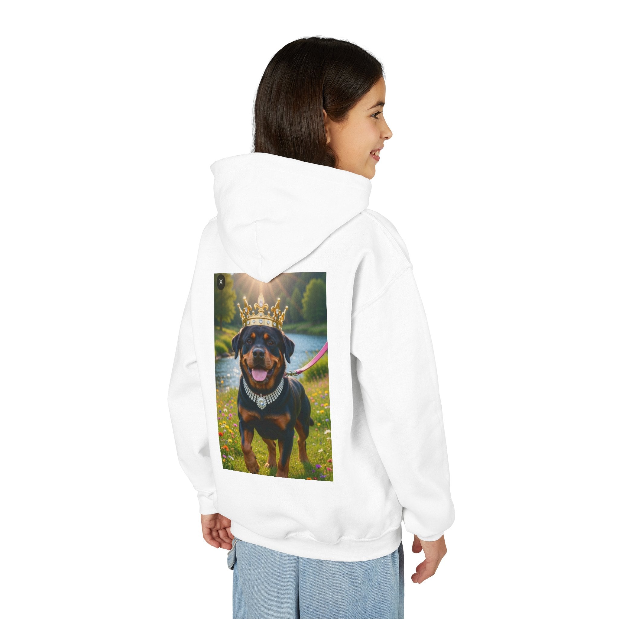 Youth Hoodie — Royal Crown Rottweiler Graphic Sweatshirt
