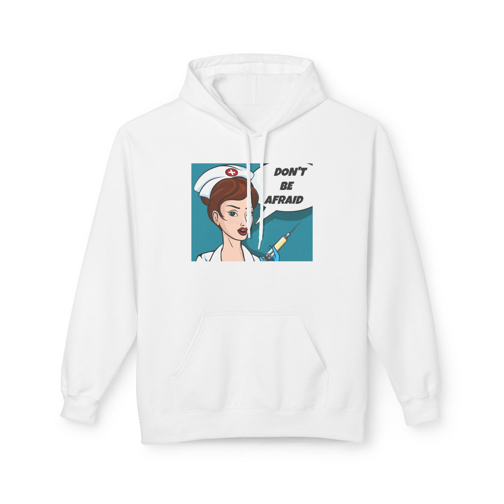 Nurse Pop Art Hoodie — "Don't Be Afraid" Retro Medical Crewneck