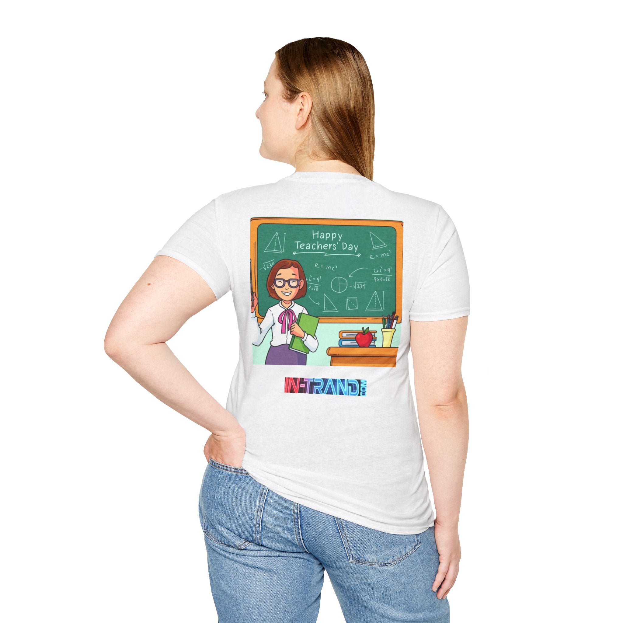 Teachers Day T-Shirt - Happy Teacher Cartoon Chalkboard Design