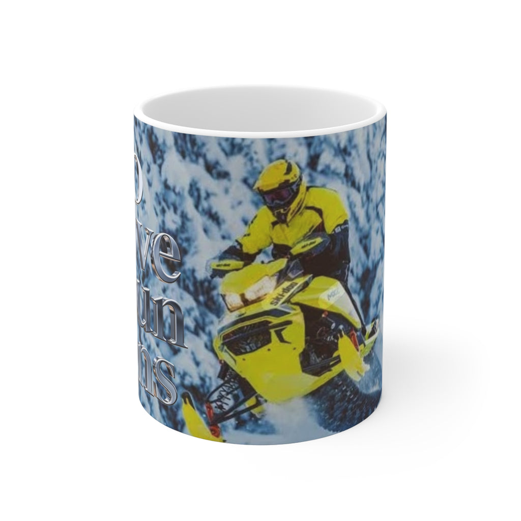 Snowmobile Mug - "To move mountains" 11oz Coffee Cup for Snowmobile Enthusiasts