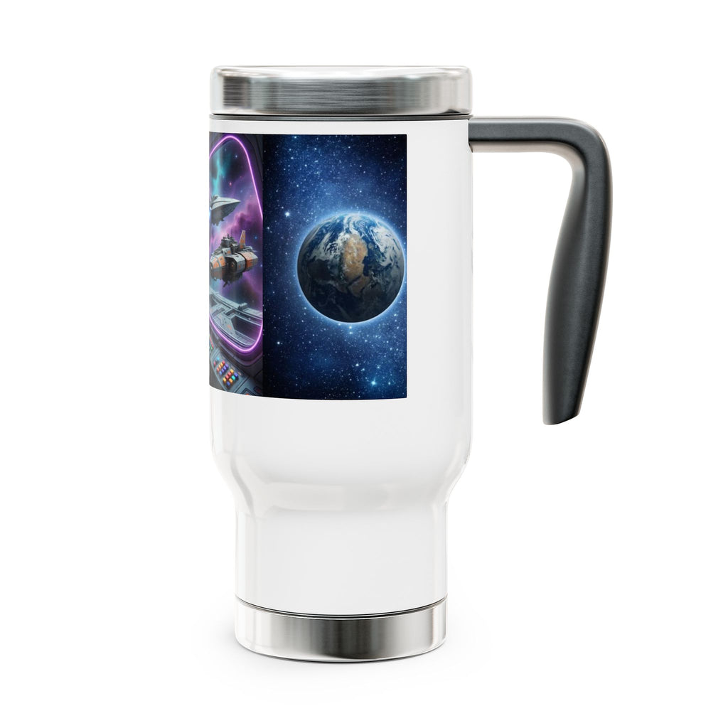 Face-Swap Photo Travel Mug — Custom Kids & Couples Gift, 14oz Stainless Steel with Handle