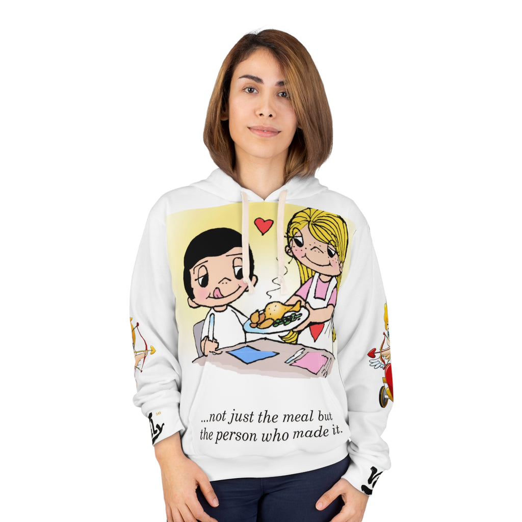 Hoodie collection - LOVE IS...- Romantic Cooking Hoodie — "Not Just the Meal But the Person Who Made It" Pullover