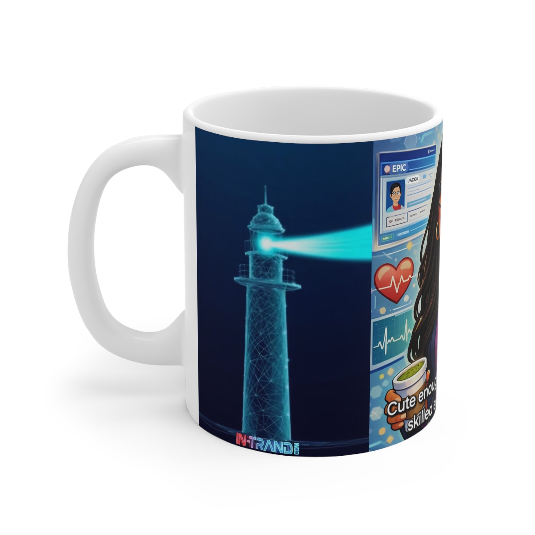 RN Nurse Coffee Mug – "Cute Enough to Stop Your Heart, Skilled Enough to Start It" 11oz