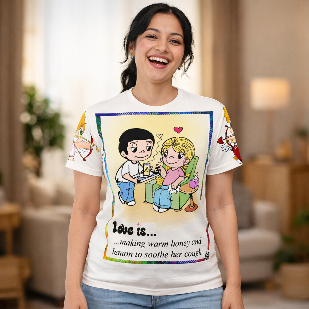 ブライトムードTシャツ - ハッピーバイブス オールオーバープリントTシャツ