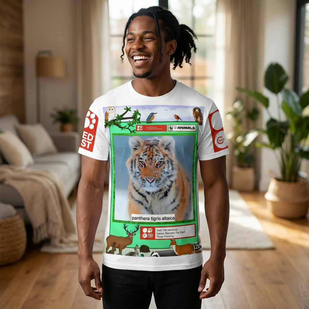 Tiger Wildlife T シャツ — 「Panthera tigris altaica」保護グラフィック T シャツ