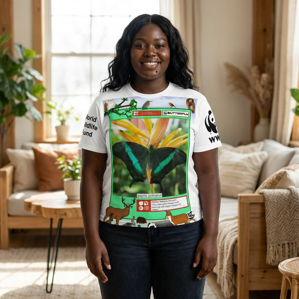 Wildlife Butterfly T-Shirt — Bright Elegant Butterfly Tee, Perfect Gift