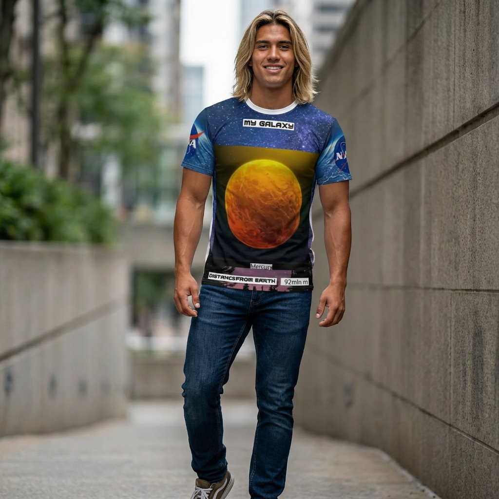 Mercury Series Bright Elegant Tee — Stylish All-Over Print Gift