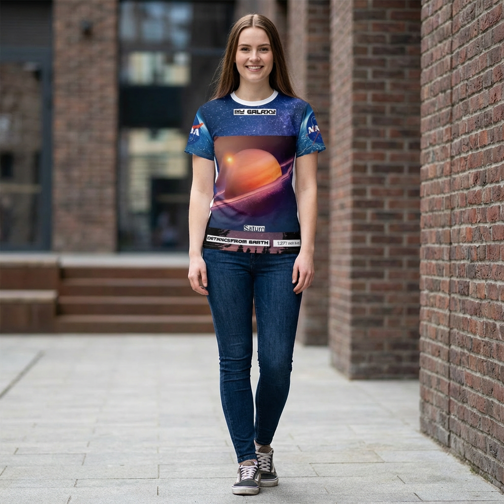 Saturn Galaxy Graphic Tee — NASA Style Space T-Shirt