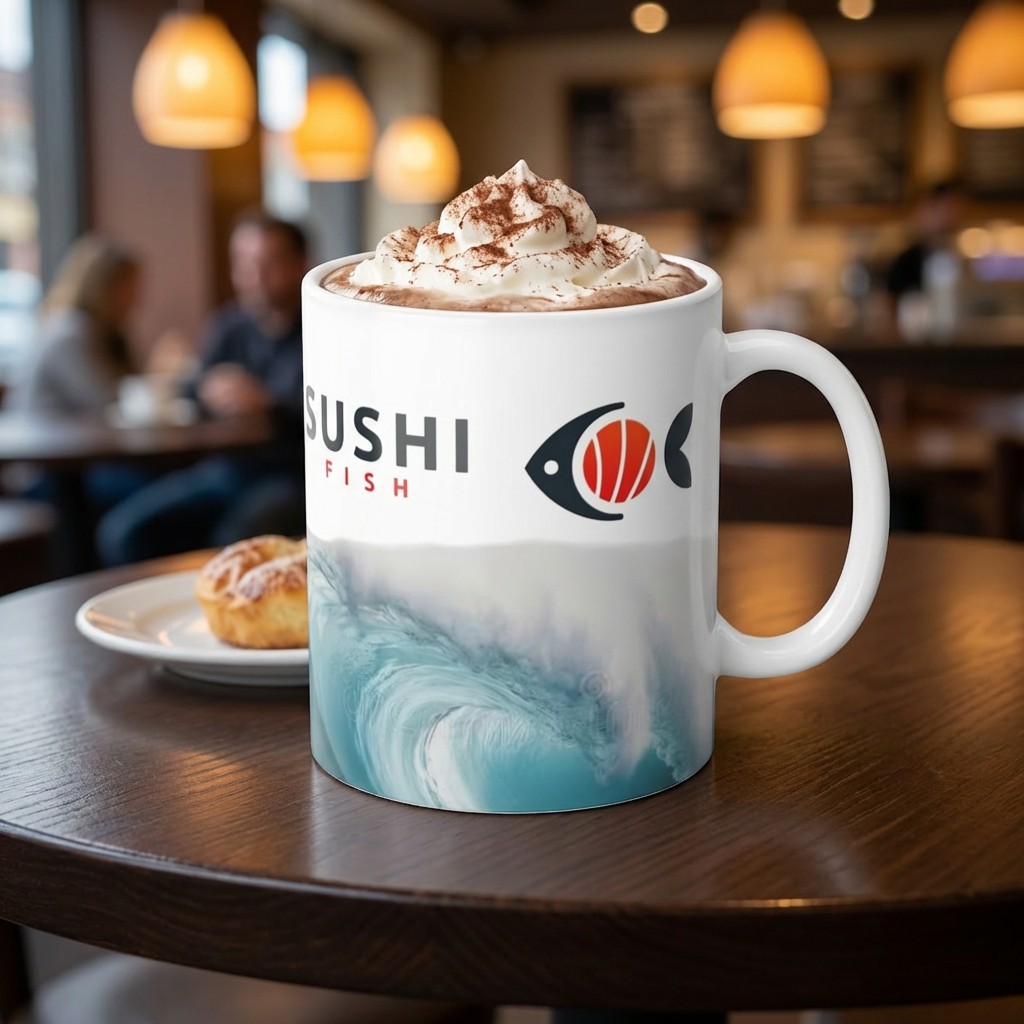 Color-Changing Sushi Fish Mug — 11oz Wave Heat Reveal