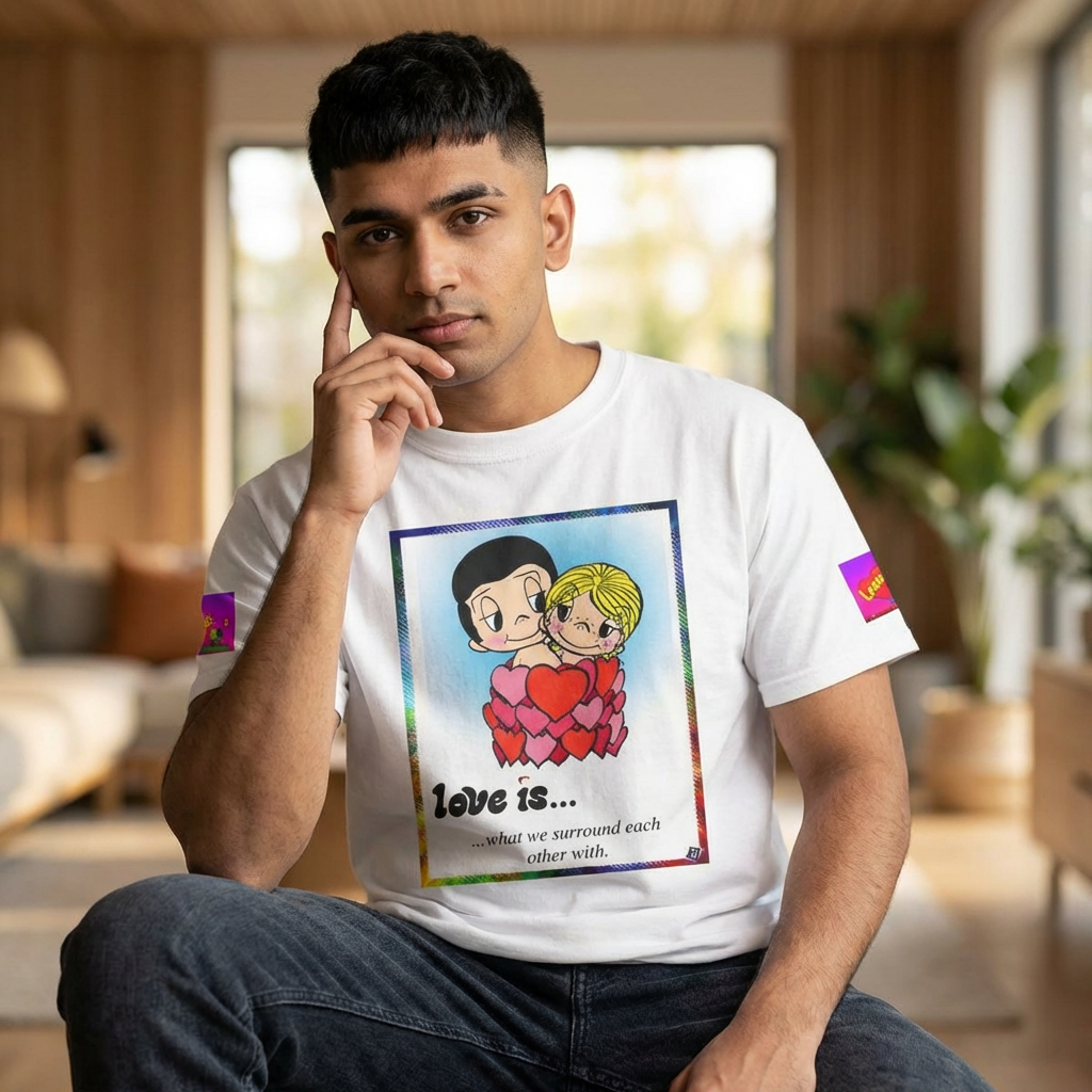 愛は…ヴィンテージ漫画カップルTシャツ - ロマンチックなバレンタインデーギフト