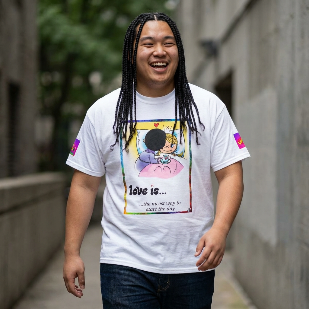 Love Is T‑Shirt — Vintage Cartoon Couples Tee ("Love is... the nicest way to start the day")