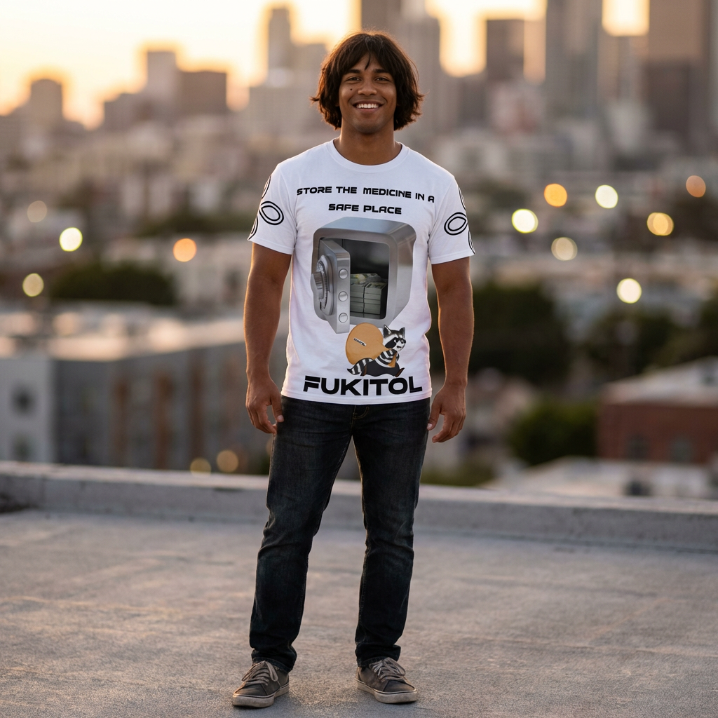 T shirt -Fukitol- Graphic Tee — "Store in a Safe Place" Bright Gift T‑Shirt