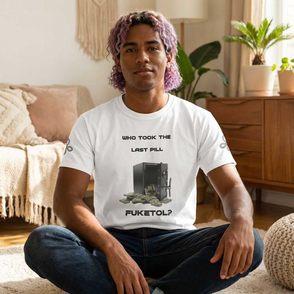 T shirt  -FUKITOL- Who Took the Last Torch Pill? Tee — Funny Torch Series T-Shirt