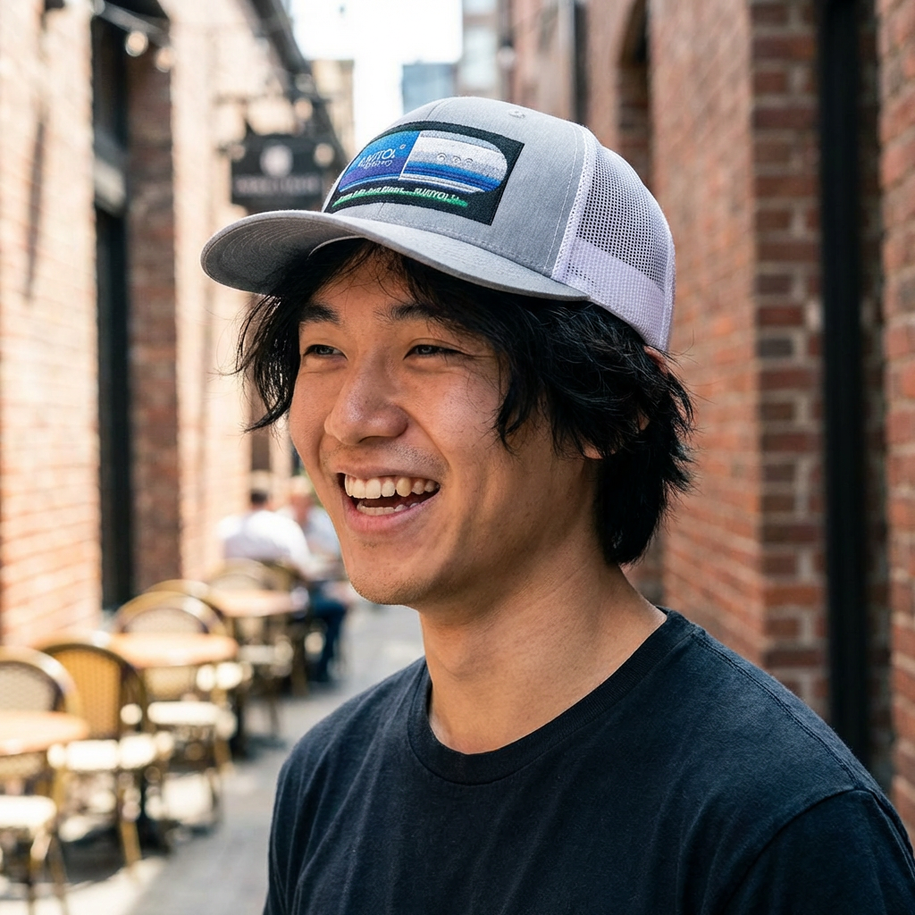 Trucker Cap — Retro Surf Wave Patch Snapback
