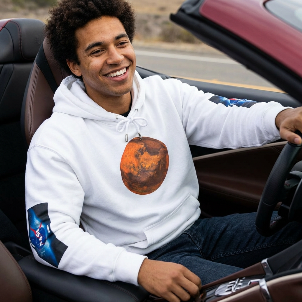 HOODIE MY GALAXY MARS Planet  — Retro NASA Poster Space Sweatshirt