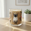 Glass Mug — Regal Siamese Cat 'You're My Love' Heart Design, 10 oz