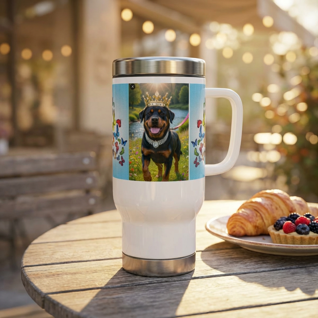 Stainless Steel Travel Mug with Handle, 14oz