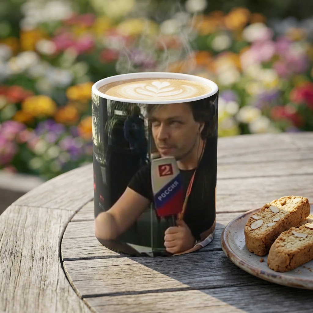 11oz Photo Collage Mug - Racing Interview Design