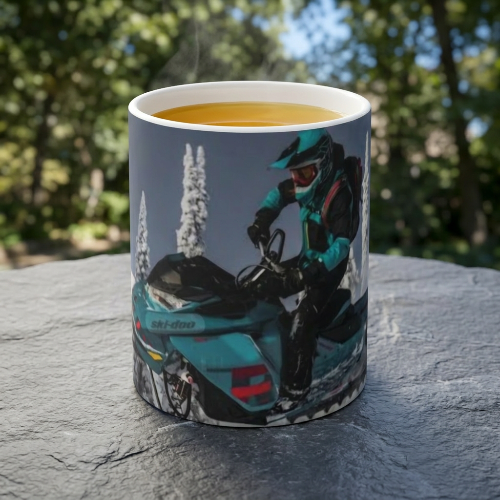 Snowmobile Mug — 'Freerider Filmz' Winter Racing Coffee Cup