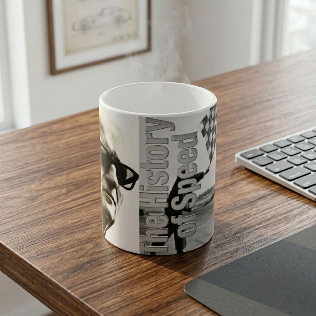 💎 Retro Racing Portrait Mug — 'The History of Speed' Motorsport Design 💎
