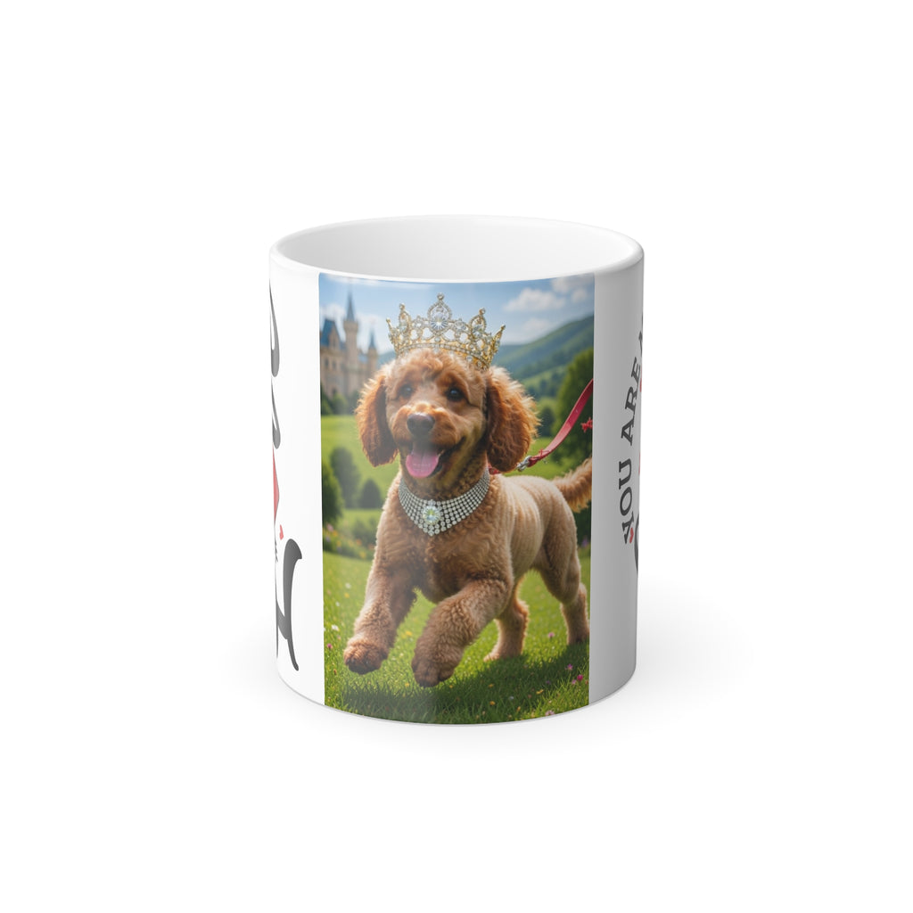 Color-Changing Mug – 'You Are My Queen' Puppy Crown Photo Mug, 11 oz