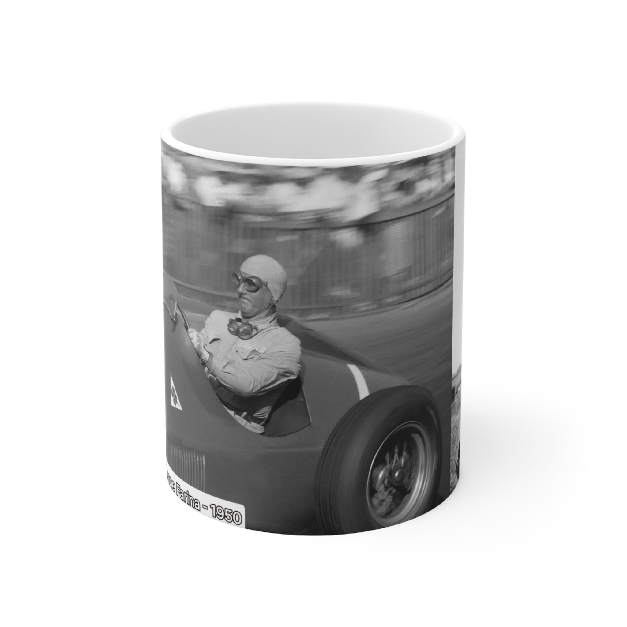 Vintage Racing Mug — 'An Entire History of Speed' Classic Race Car Coffee Cup