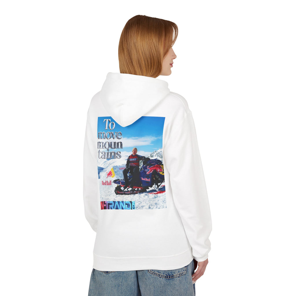 Snowmobile Hoodie — "To Move Mountains" Winter Adventure Pullover