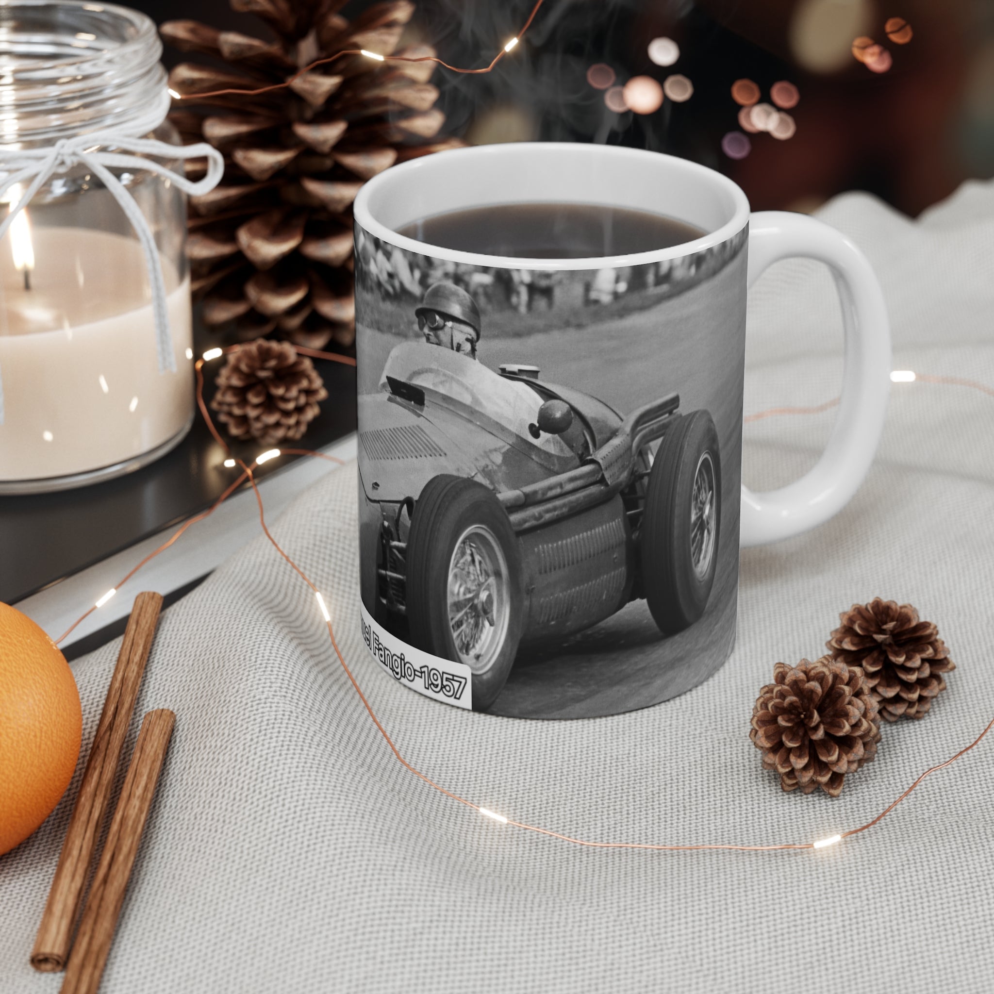 Vintage Racing Mug — 'The History of Speed' Classic Race Car 11oz Coffee Cup