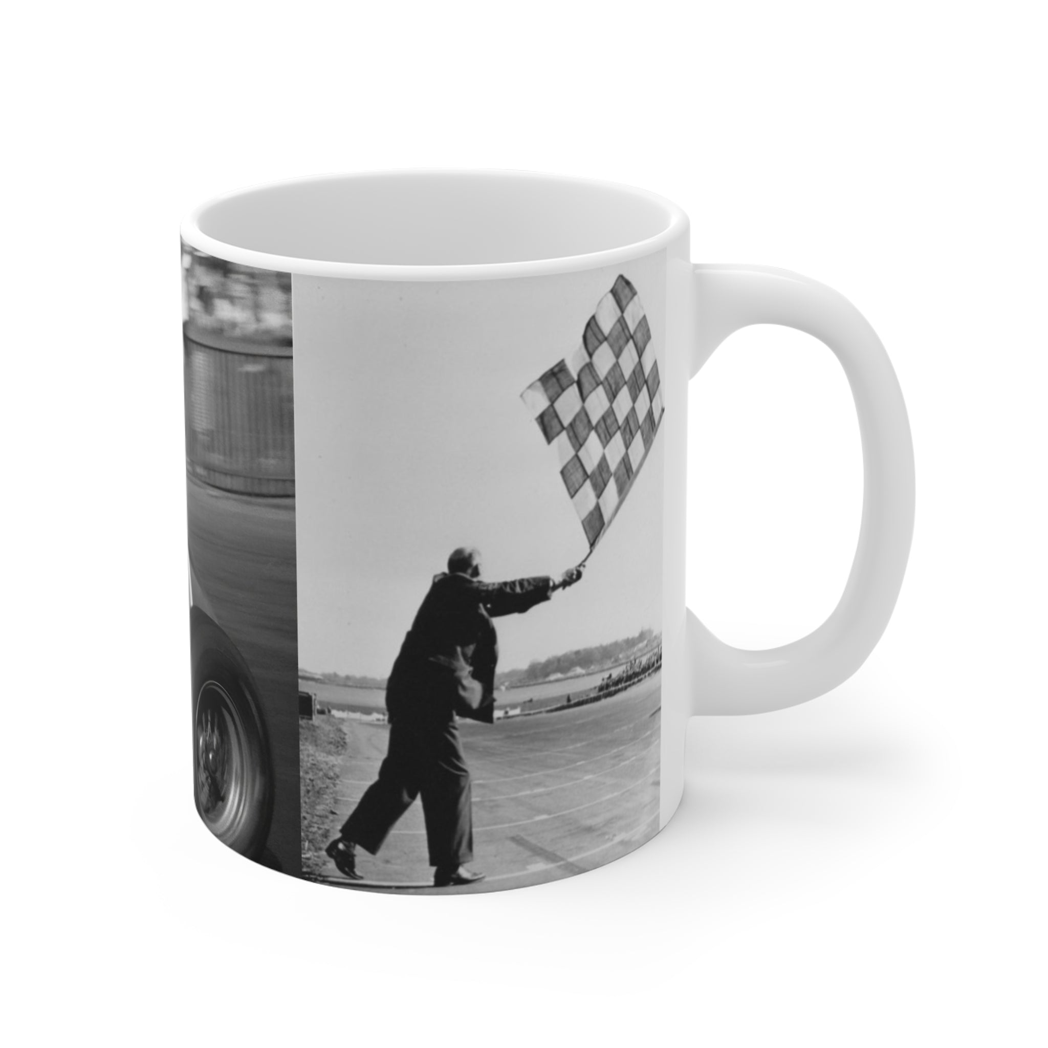 Vintage Racing Mug — 'An Entire History of Speed' Classic Race Car Coffee Cup