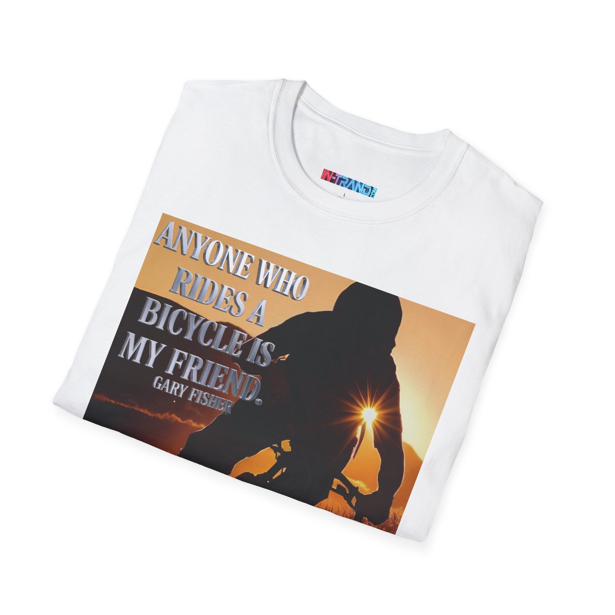 Bicycle Quote T-Shirt — “Anyone Who Rides a Bicycle Is My Friend” Cycling Tee
