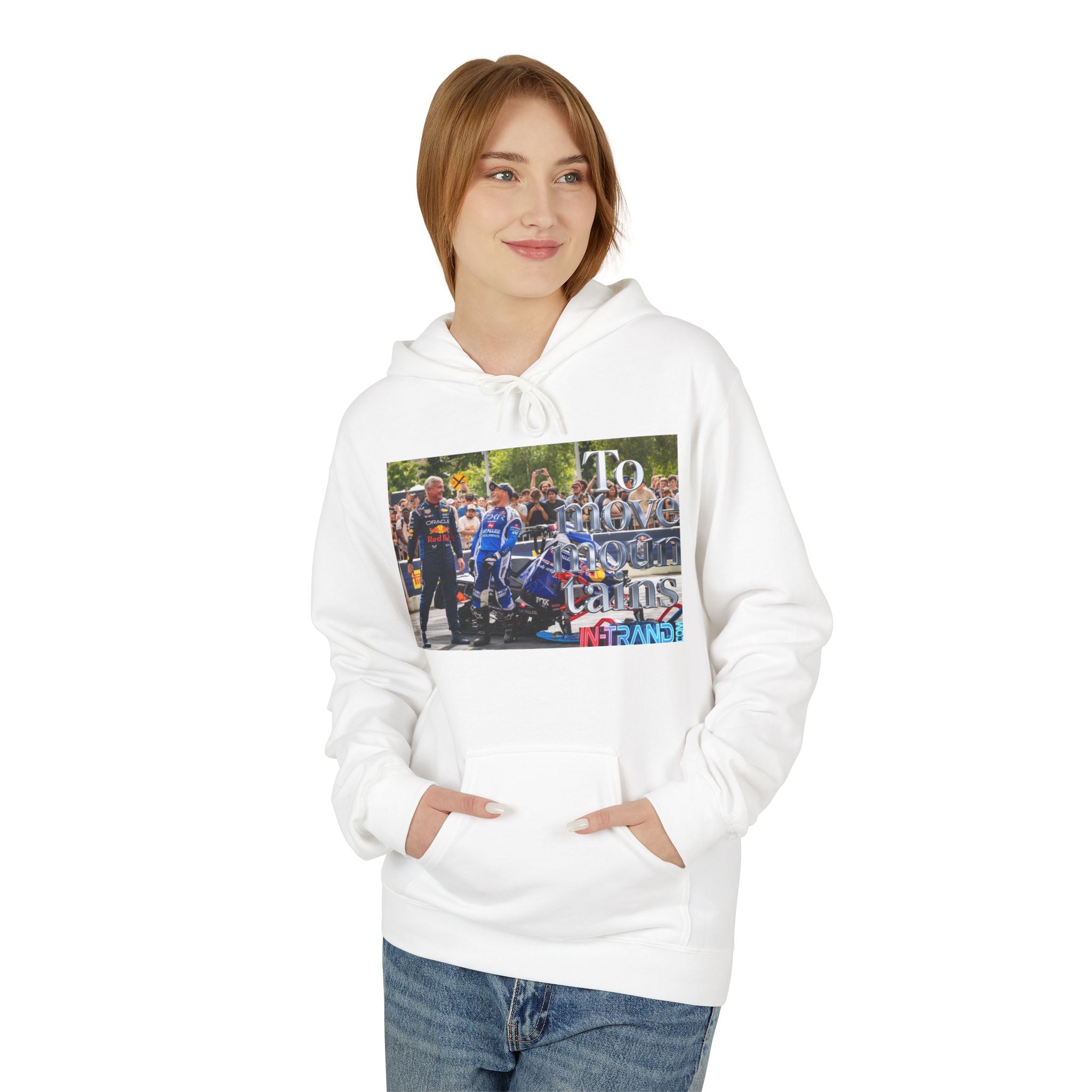 Hoodie — Racing Team Photo Hoodie with 'To Move Is To Live' Graphic